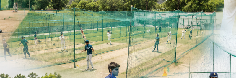 Rows of practice nets at a SkillX centre